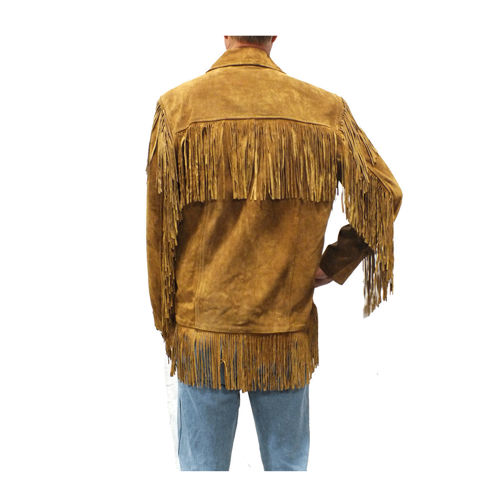 Western Brown Suede Leather Fringe Jacket Cowboy Jacket LWJ3260