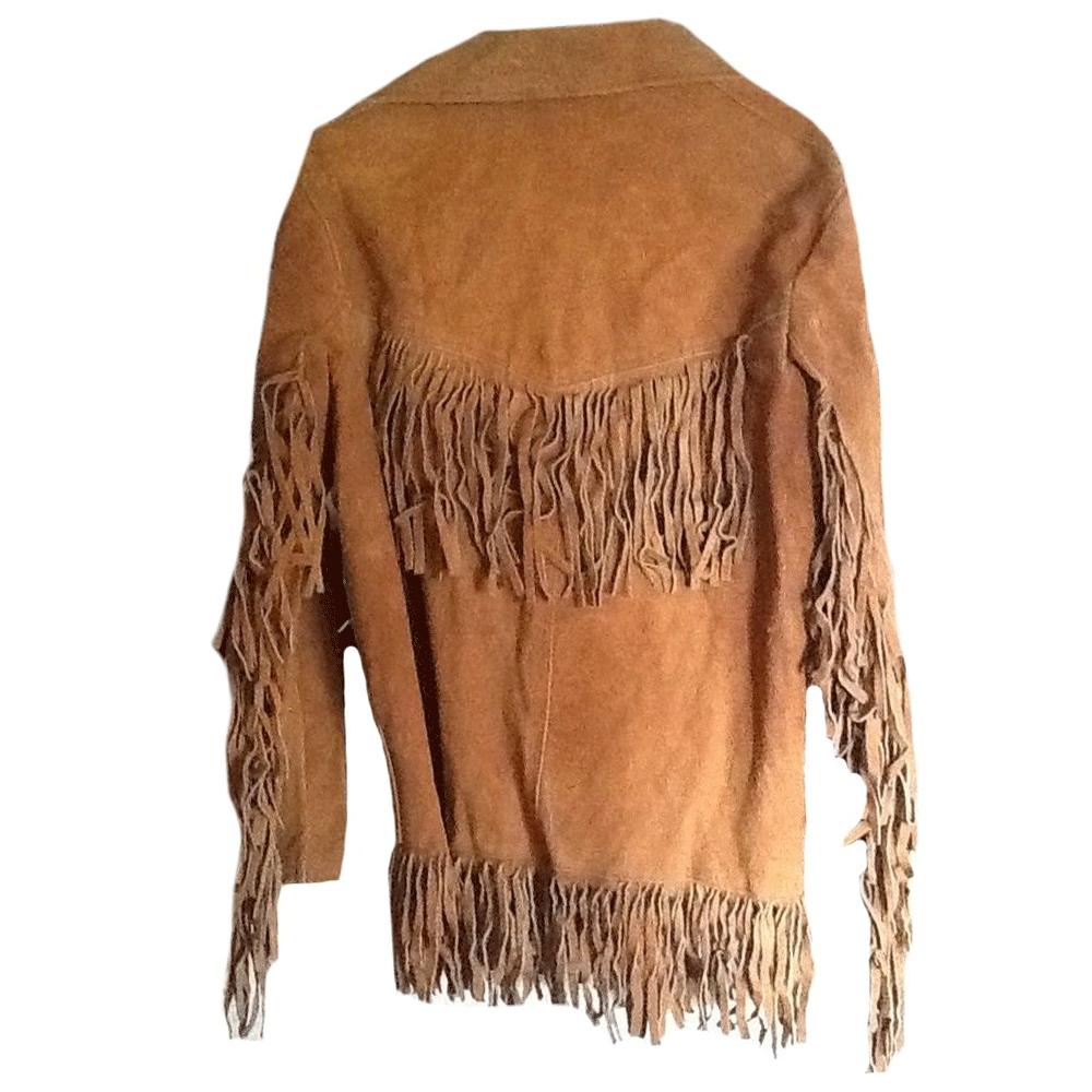 Western Brown Suede Leather Fringe Jacket Cowboy Jacket LWJ3320
