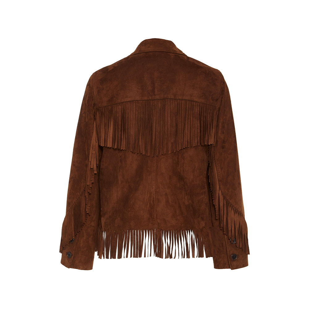Western Brown Suede Leather Fringe Jacket Cowboy Jacket LWJ3340