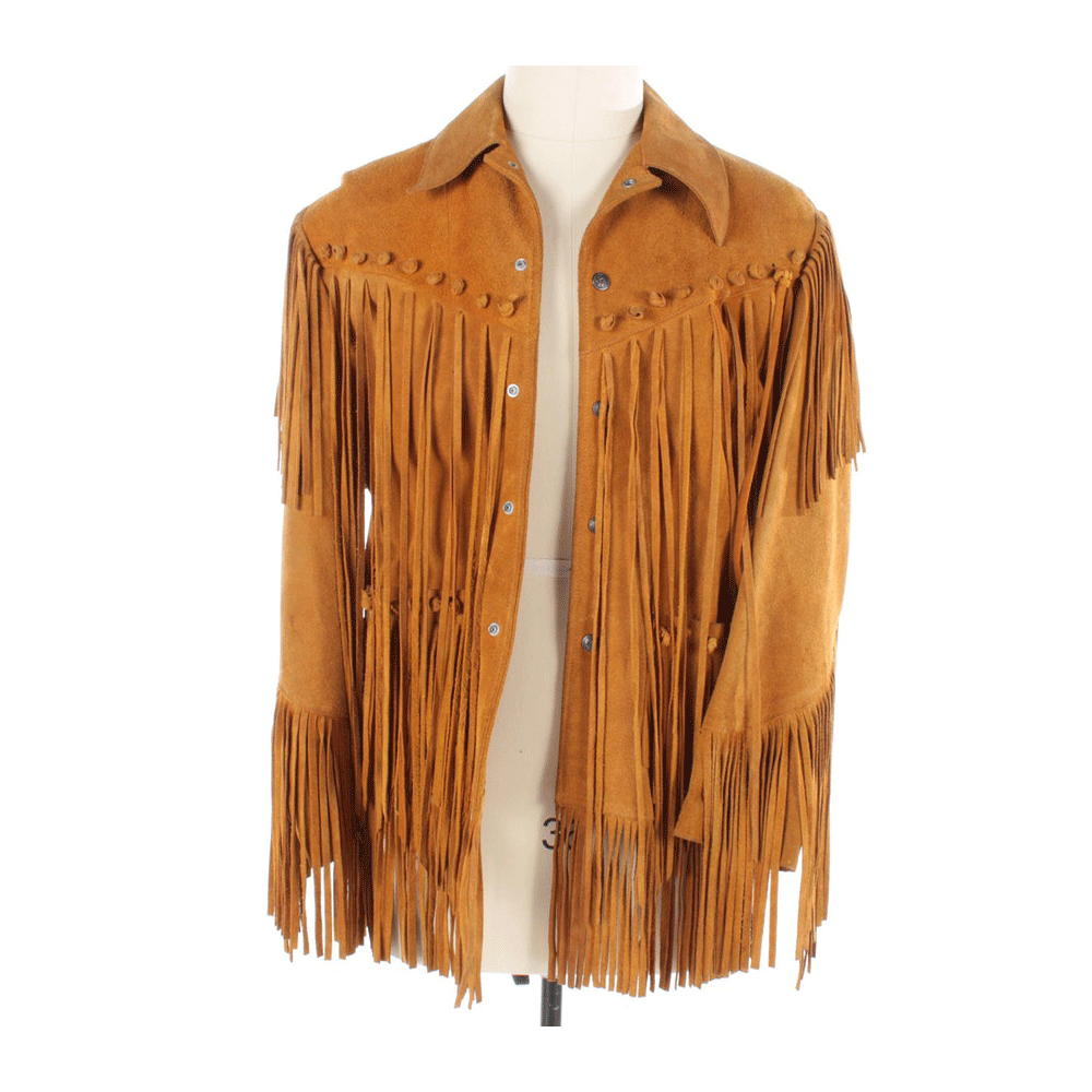 Western Brown Suede Leather Fringe Jacket Cowboy Jacket LWJ3380