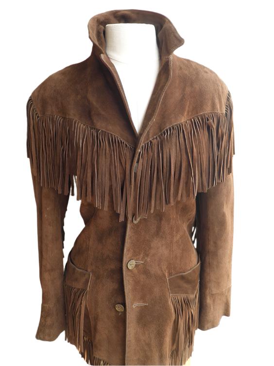 Women’s Western Fringe Leather Brown Jacket WFJ7630