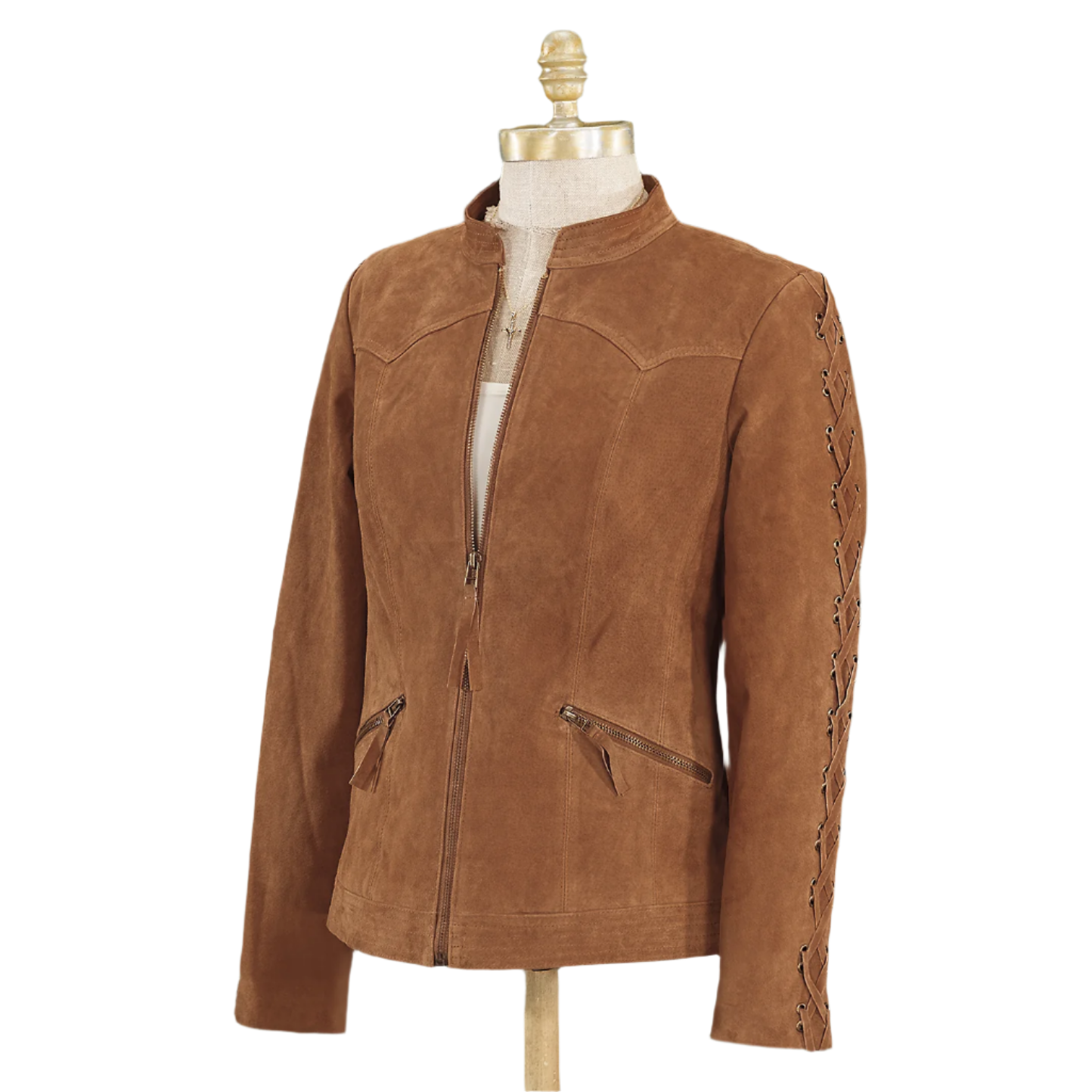 Women’s Western Fringe Leather Brown Jacket WFJ7690