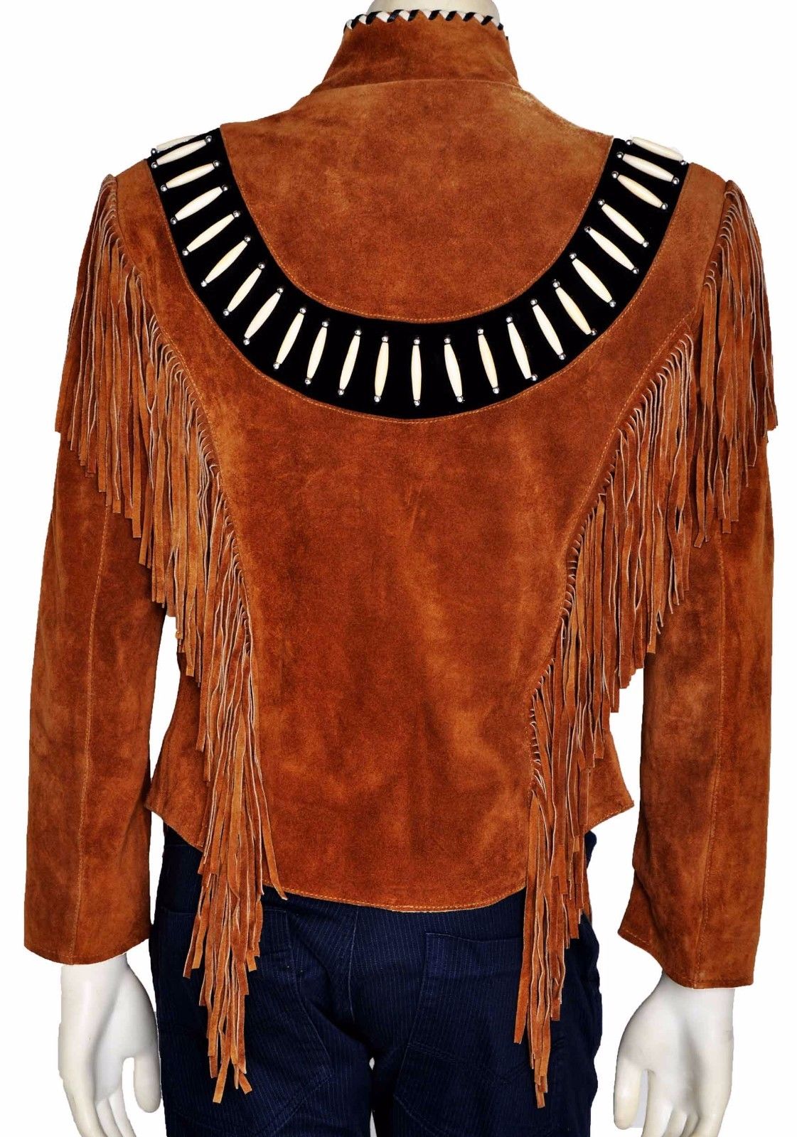 Women’s Western Fringe Leather Brown Jacket WFJ105