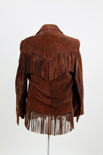 Women’s Western Fringe Leather Brown Jacket WFJ106