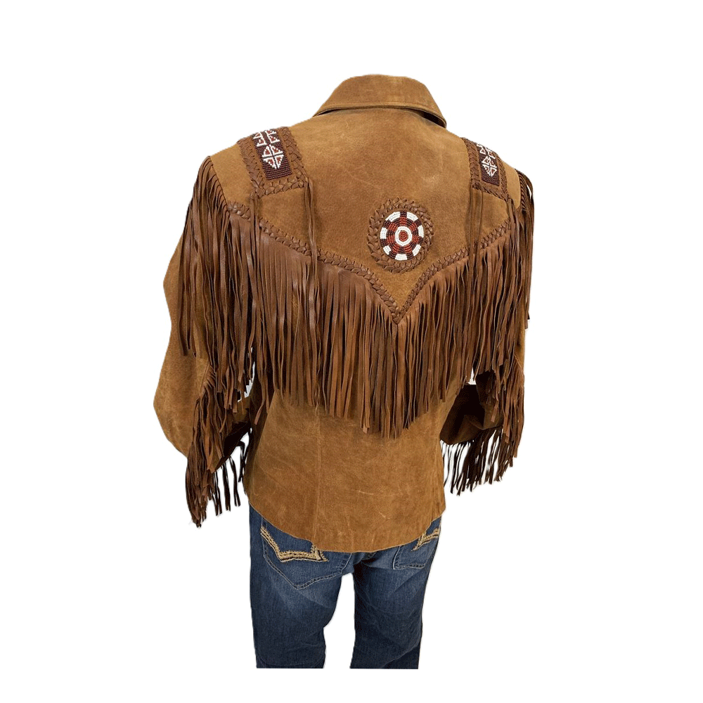 Western Fringe Brown Leather Jacket for Women – Authentic Cowgirl Style WBR403