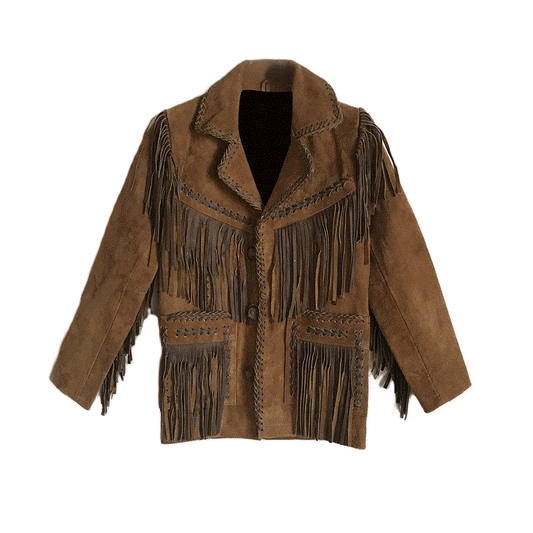 Western Brown Suede Leather Fringe Jacket Cowboy Jacket LWJ3280