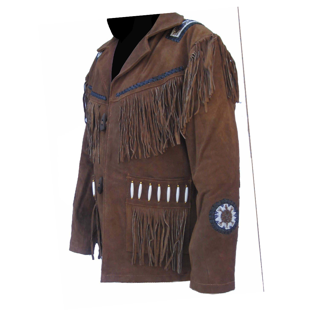 Western Fringe Jacket Brown Suede Leather LWJ1340