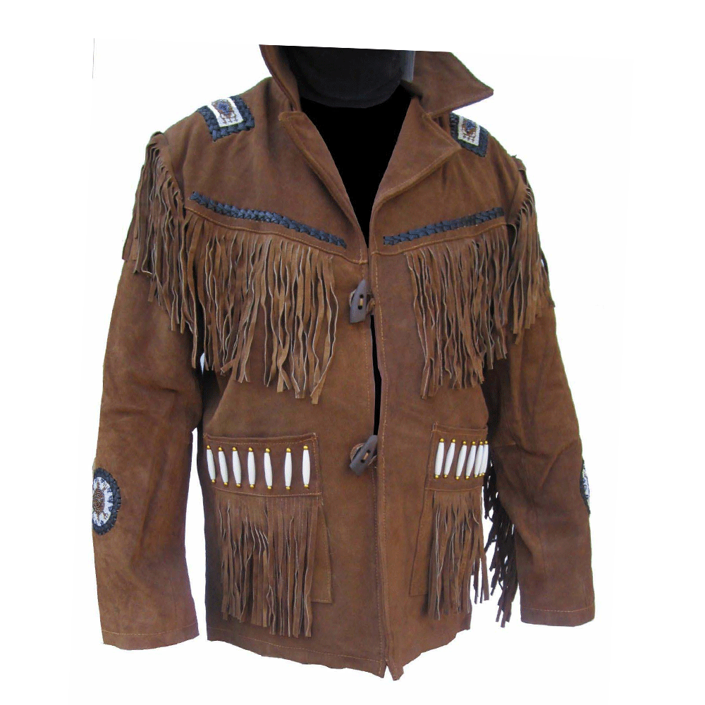 Western Fringe Jacket Brown Suede Leather LWJ1340