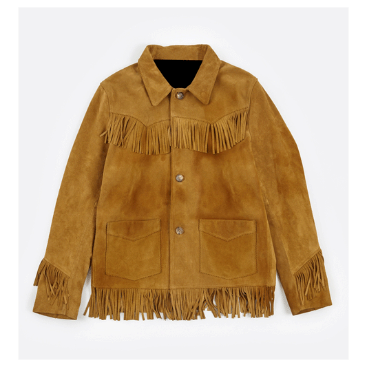 Western Fringe Jacket Brown Suede Leather Cowboy Jacket LWJ3120