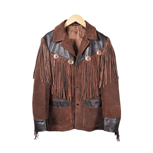 Western Brown Suede Leather Fringe Jacket Cowboy Jacket LWJ3160