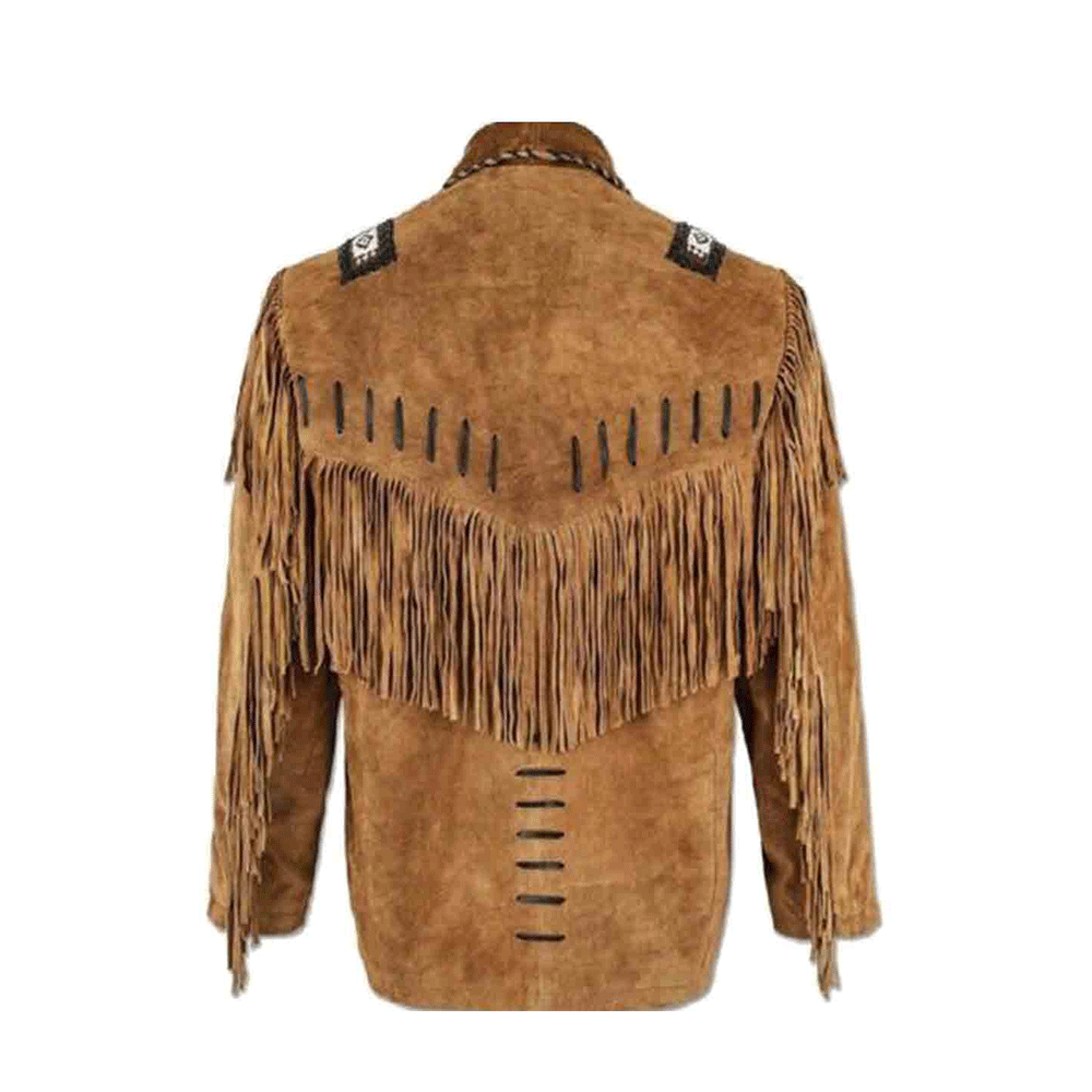 Western Fringe Jacket Brown Suede Leather LWJ1580