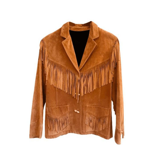 Western Brown Suede Leather Fringe Jacket Cowboy Jacket LWJ3240