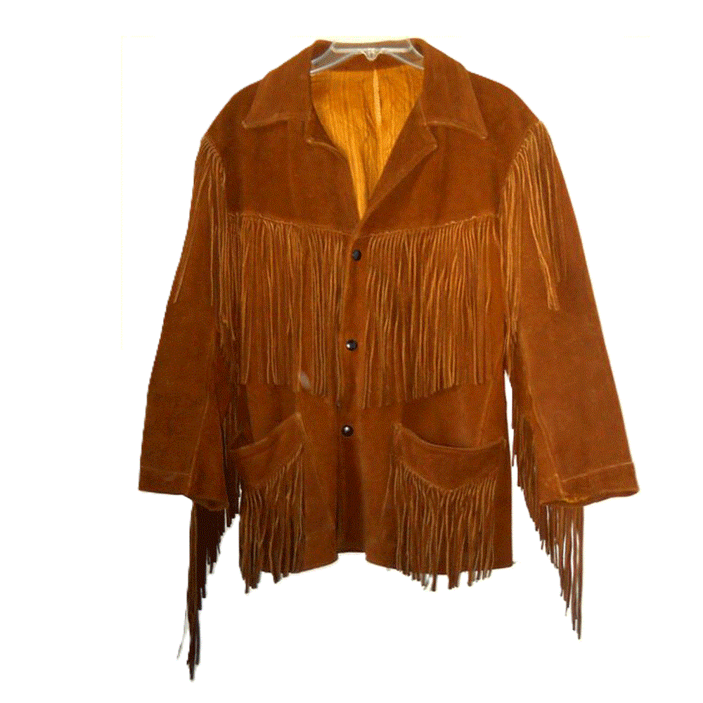Western Brown Suede Leather Fringe Jacket Cowboy Jacket LWJ3290