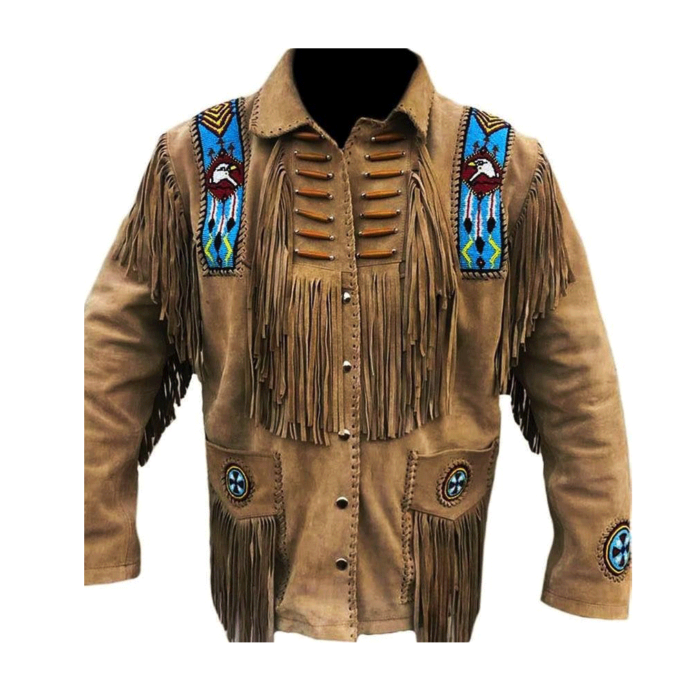 Western Fringe Jacket Brown Suede Leather LWJ1590