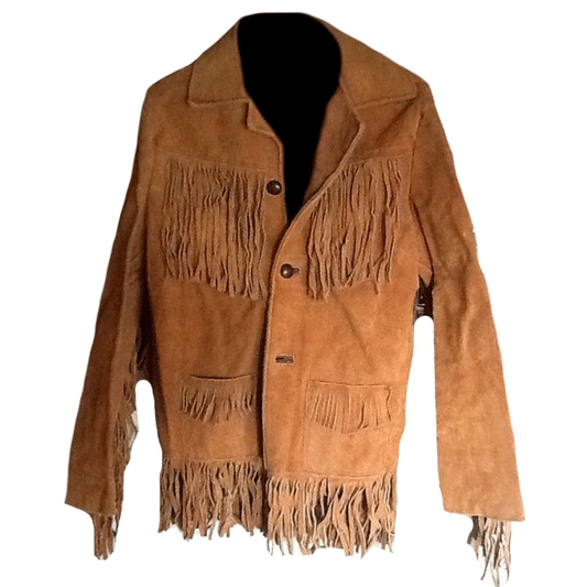 Western Brown Suede Leather Fringe Jacket Cowboy Jacket LWJ3320