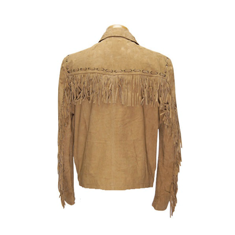 Western Brown Suede Leather Fringe Jacket Cowboy Jacket LWJ3360