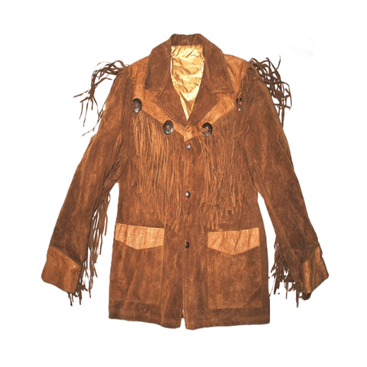 Western Brown Suede Leather Fringe Jacket Cowboy Jacket LWJ3370