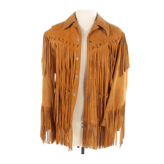 Western Brown Suede Leather Fringe Jacket Cowboy Jacket LWJ3380