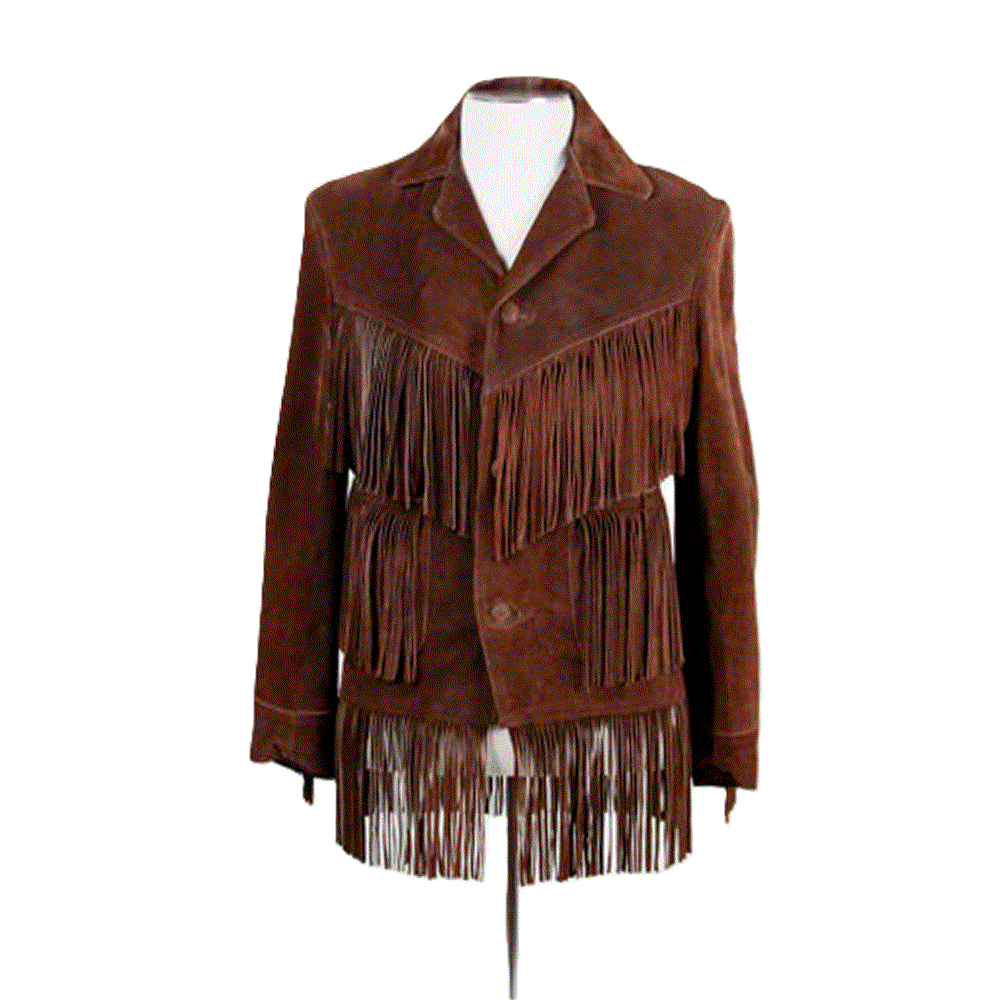 Western Brown Suede Leather Fringe Jacket Cowboy Jacket LWJ3390
