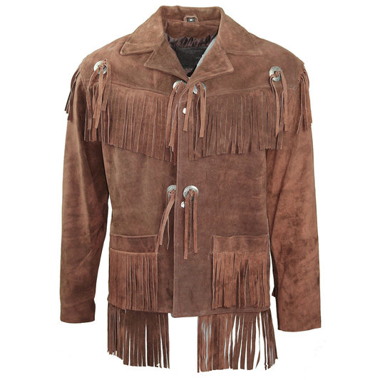 Western Brown Suede Leather Fringe Jacket Cowboy Jacket LWJ3330