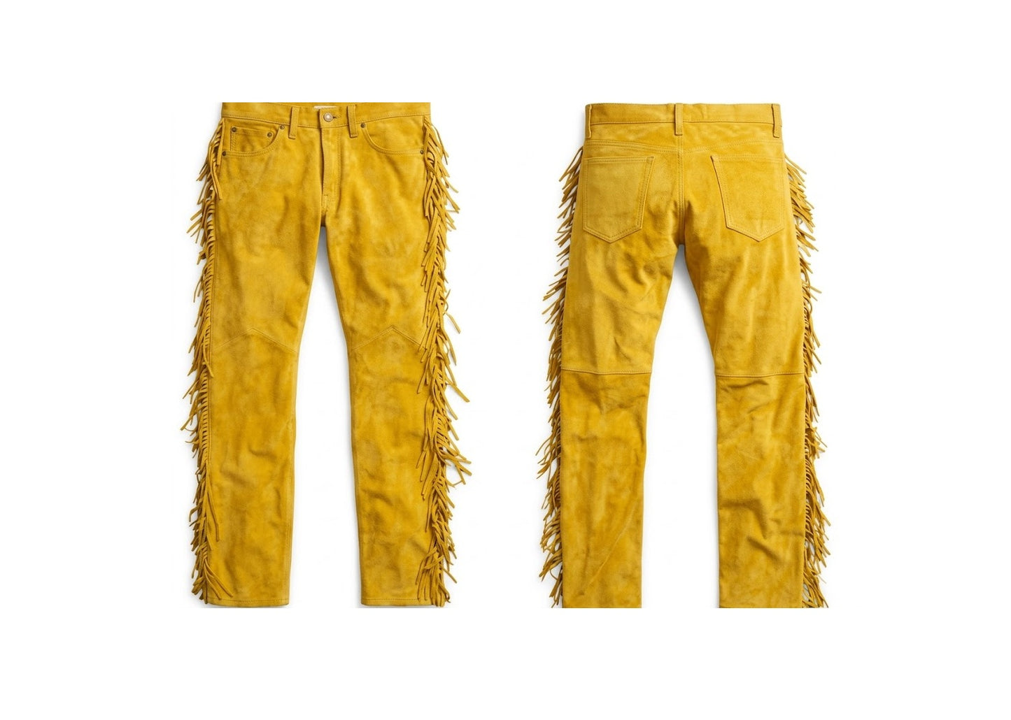 Men's Western Fringe Leather Pants - Stylish & Durable WRP103