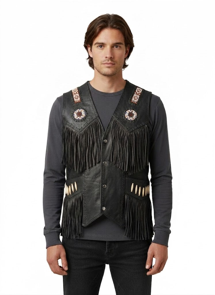 Men's Western Fringe Vests | Cowboy & Western Style Outfit WMV29