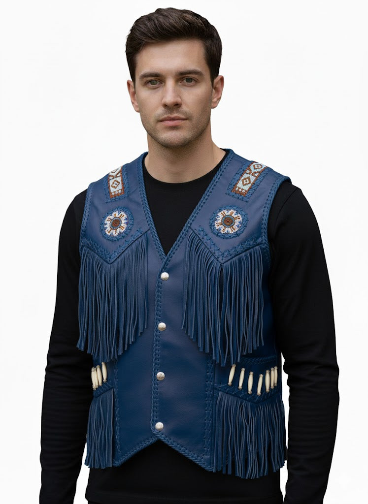 Men's Western Fringe Vests | Cowboy & Western Style Outfit WMV29