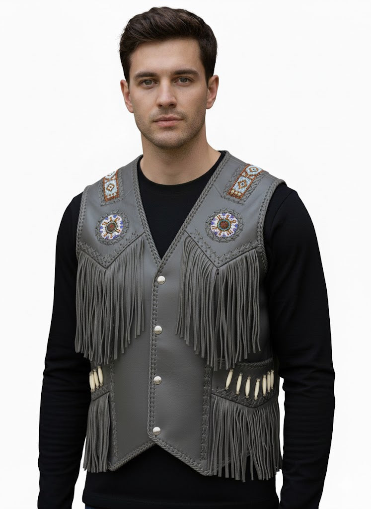 Men's Western Fringe Vests | Cowboy & Western Style Outfit WMV29