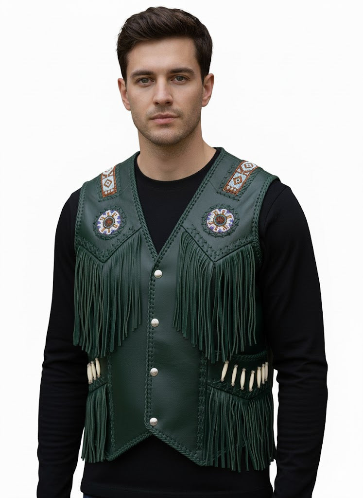 Men's Western Fringe Vests | Cowboy & Western Style Outfit WMV29