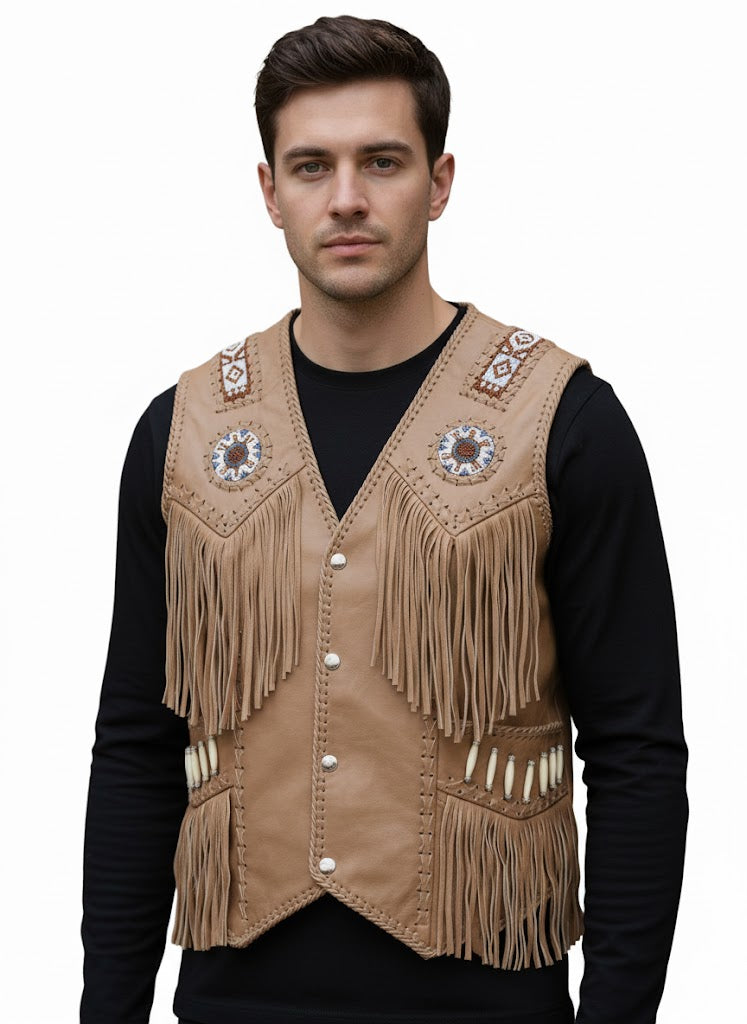 Men's Western Fringe Vests | Cowboy & Western Style Outfit WMV29