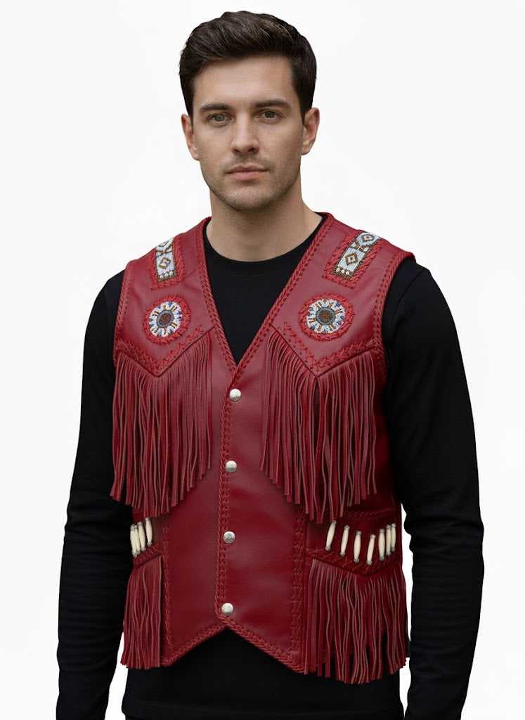 Men's Western Fringe Vests | Cowboy & Western Style Outfit WMV29