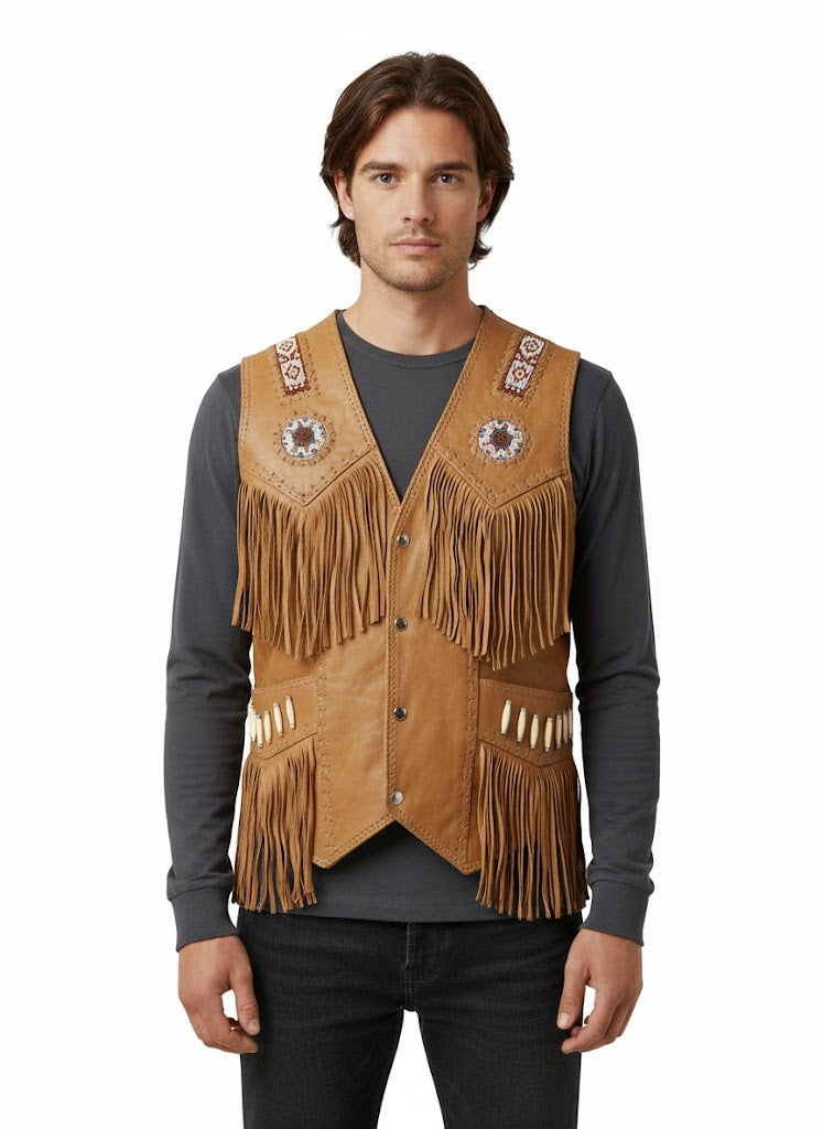 Men's Western Fringe Vests | Cowboy & Western Style Outfit WMV29
