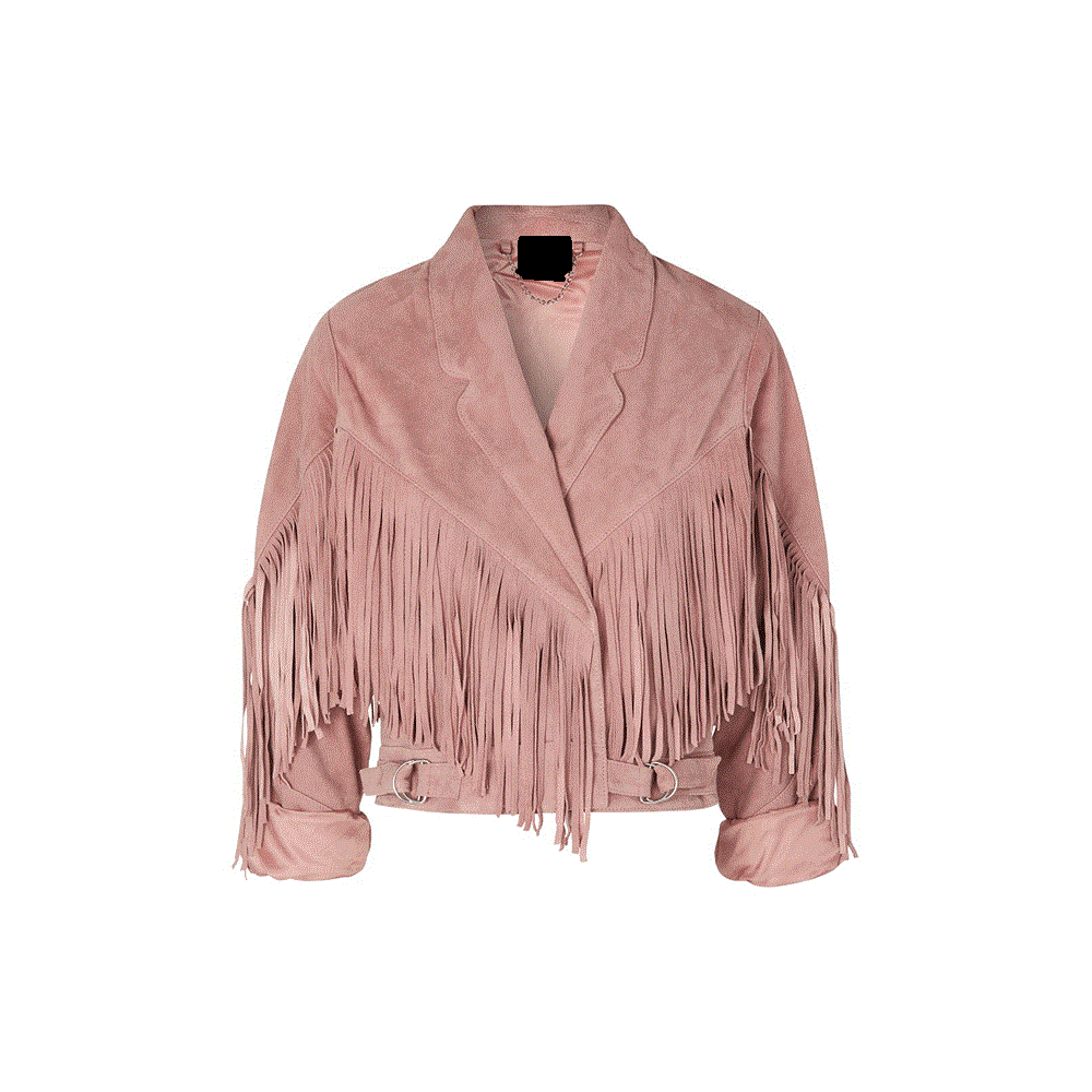 PINK- SUEDE LEATHER-JACKET FOR WOMAN